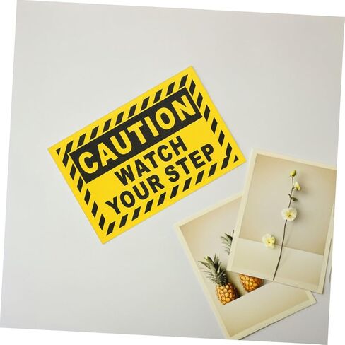 Housoutil Watch Your Step Pvc Caution Sign Non- Stair Safety Warning Sticker for Outdoor Use Self-adhesive Floor Sign for Gardens and Workplaces in Saudi Arabia