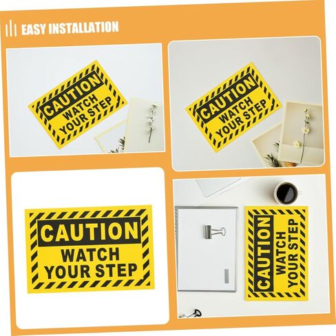 Housoutil Watch Your Step Pvc Caution Sign Non- Stair Safety Warning Sticker for Outdoor Use Self-adhesive Floor Sign for Gardens and Workplaces in Saudi Arabia