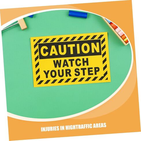 Housoutil Watch Your Step Pvc Caution Sign Non- Stair Safety Warning Sticker for Outdoor Use Self-adhesive Floor Sign for Gardens and Workplaces in Saudi Arabia