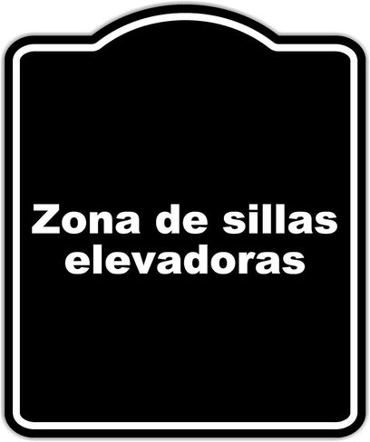 Zona de sillas elevadoras BLACK Aluminum Composite Sign 20 x 24 inches in Saudi Arabia