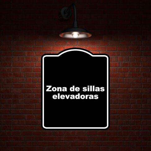 Zona de sillas elevadoras BLACK Aluminum Composite Sign 20 x 24 inches in Saudi Arabia