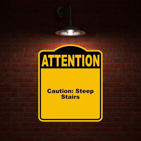 Caution Steep Stairs Attention Yellow Black Aluminum Composite Sign 20 x 24 inches in Saudi Arabia