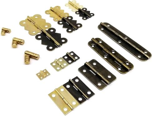 مفصلة مسطحة طويلة صغيرة مع مسمار لولبي 12 قطعة (B 21x30 مم برونزي) in Kuwait