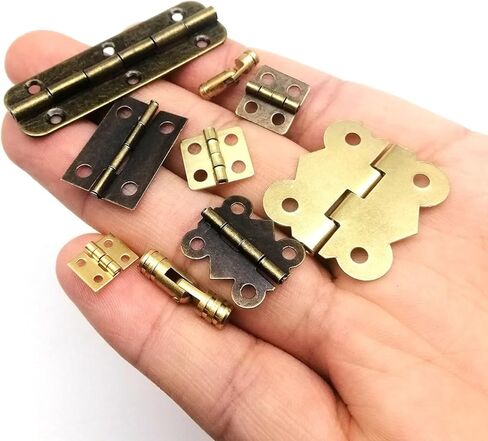 Small Long Flat Hinge with Screw Nail 12Pcs(B 21x30mm Bronze) in Saudi Arabia