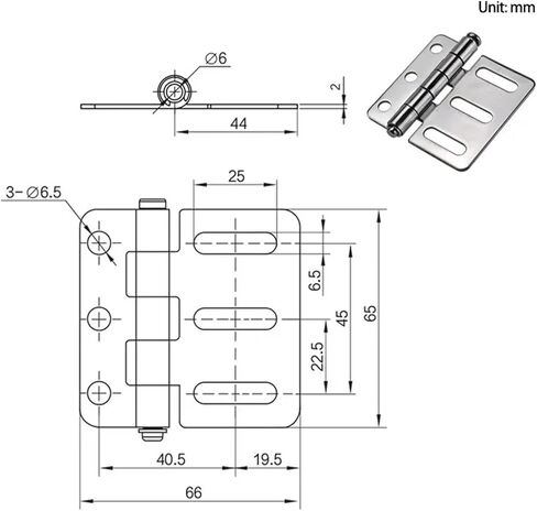 ثقب غير متماثل خزانة المعدات الصناعية باب مفصلات من الفولاذ المقاوم للصدأ سميكة 1 قطعة in Kuwait