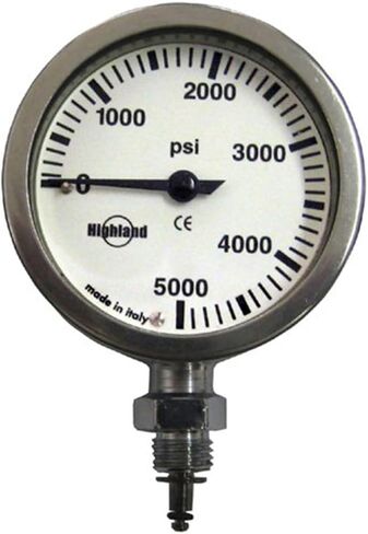 مقاييس ضغط نحاسية/زجاجية من Highland XS Scuba - 2.5 بوصة - PSI in Kuwait