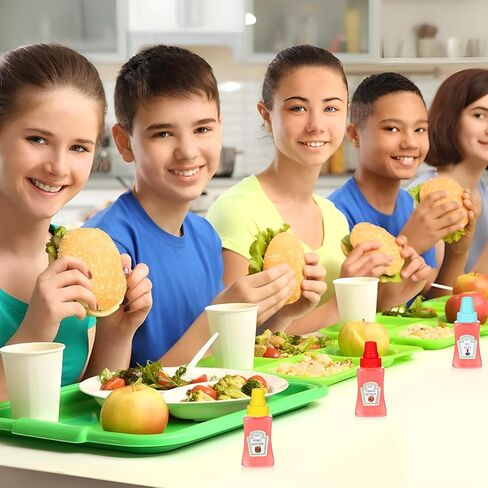 4Pcs Mini Ketchup Bottles, 25ml Small Condiment Squeeze Bottles with Sturdy Screw Cap, Portable Honey Sauce Salad Dressing Dispensers Containers for Kids Adults Lunch Box Accessories in Kuwait