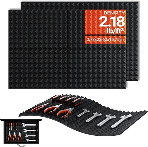 Toolbox Organizer Foam Inserts Sheets, Non-Slip Trap Mat for Tool Drawer, Cabinet and Workbench, Protect Tools(2 PCS) in Kuwait