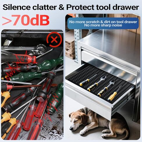 Toolbox Organizer Foam Inserts Sheets, Non-Slip Trap Mat for Tool Drawer, Cabinet and Workbench, Protect Tools(2 PCS) in Kuwait