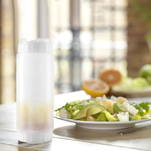 SEUNMUK 6 Pack 20 oz Refillable Squeeze Bottles, Inverted Tip Large Sour Cream Squeeze Bottle, Plastic Cream Valve Dispenser for Restaurants, KTV, Various Parties, White in Saudi Arabia