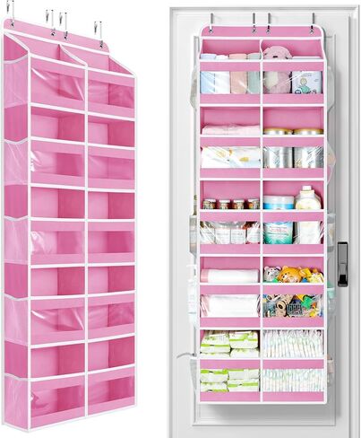 Yecaye 5-Tier Over The Door Organizer Dual-Column, 80lbs Load Extra Large Over the Door Storage of 10 Compartments, Heavy Duty Door Organizer Hanging for Bedroom Closet Nursery Bathroom Pantry, Gray in Kuwait
