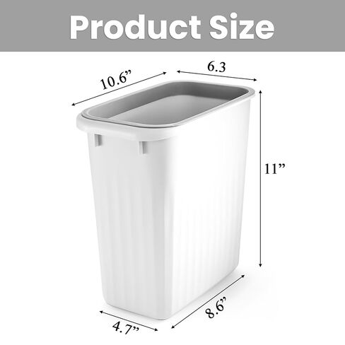 Elsjoy 4 Pack 2 Gallon Plastic Trash Can, Slim Waste Basket Bathroom Small Garbage Can, Rectangular Trash Bin for Office, Kitchen, Bedroom in Saudi Arabia