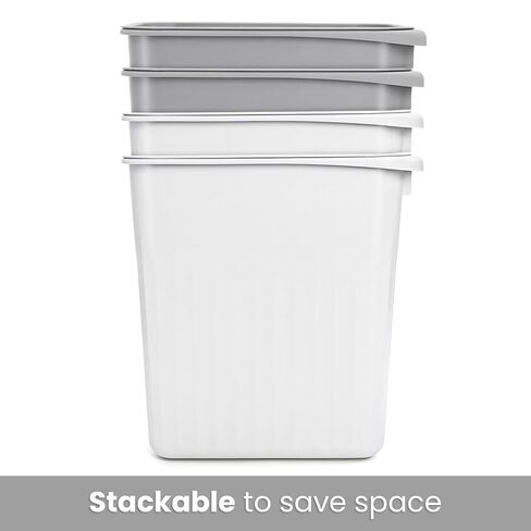 Elsjoy 4 Pack 2 Gallon Plastic Trash Can, Slim Waste Basket Bathroom Small Garbage Can, Rectangular Trash Bin for Office, Kitchen, Bedroom in Saudi Arabia