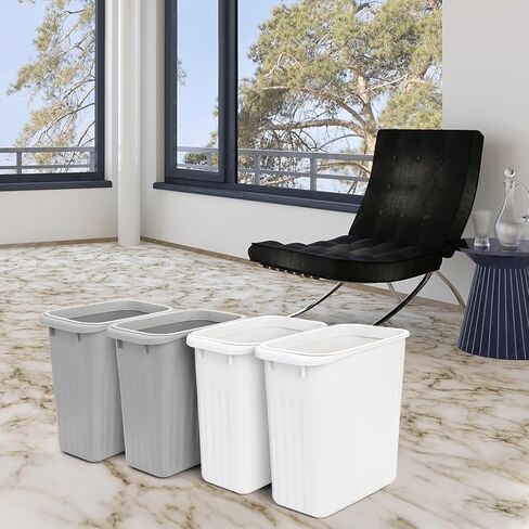 Elsjoy 4 Pack 2 Gallon Plastic Trash Can, Slim Waste Basket Bathroom Small Garbage Can, Rectangular Trash Bin for Office, Kitchen, Bedroom in Saudi Arabia