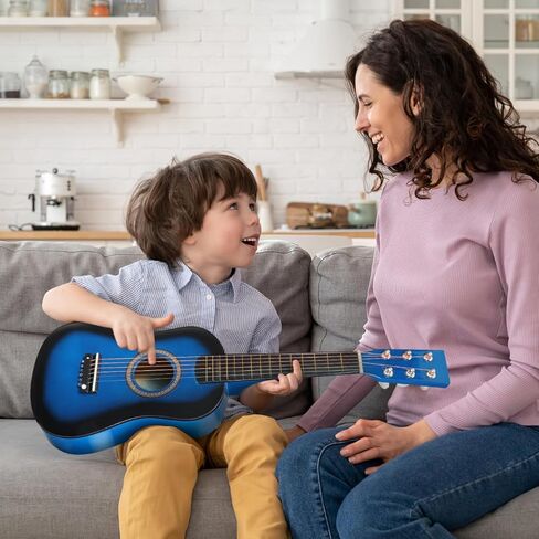 23 Inch Small Acoustic Guitar 6-String Folk Instrument for Kids Beginner Music Learning Toy in Saudi Arabia