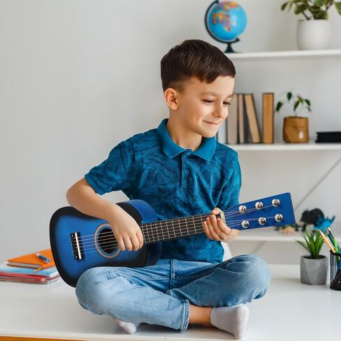 23 Inch Small Acoustic Guitar 6-String Folk Instrument for Kids Beginner Music Learning Toy in Saudi Arabia