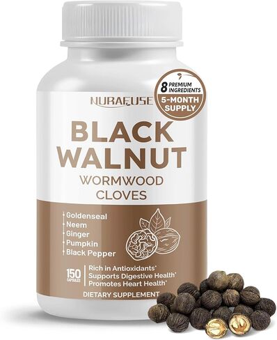 Black Walnut Wormwood Whole Cloves Goldenseal - Rich in Antioxidants, Digestive Health- Made and Tested in The USA in Kuwait