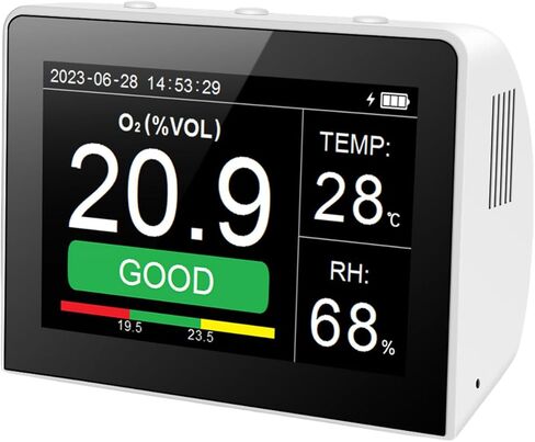 Easy to Use O2 Content and Air Pollutants Detector Temperature Humidity Detection for Office School and Laboratory Oxygen Detector in Saudi Arabia