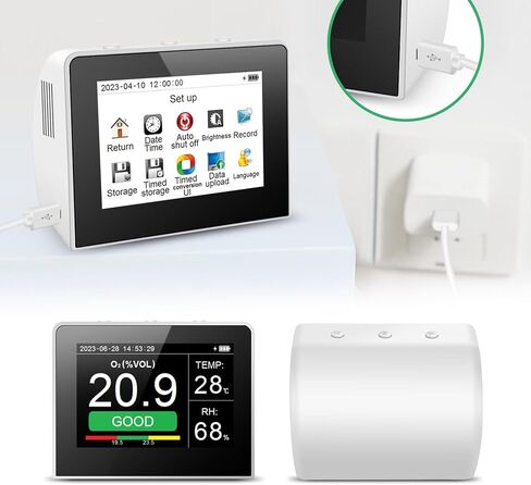 Easy to Use O2 Content and Air Pollutants Detector Temperature Humidity Detection for Office School and Laboratory Oxygen Detector in Saudi Arabia