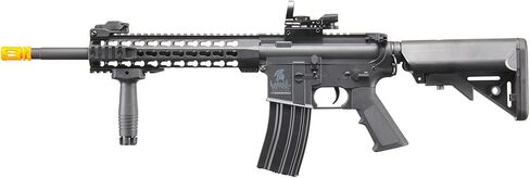 مسدس Lancer التكتيكي Gen 2 M4 Carbine مقاس 10 بوصات Keymod Piactinny Polymer Airsoft مع نقطة حمراء ومقبض - يتضمن بطارية Nimh 9.6 فولت، وشاحن، و1000 طلقة من 0.20 جرام BBS in Kuwait