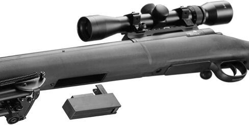 Lancer Tactical M24 Bolt Action Spring Powered Sniper Airsoft Rifle w/Scope & Bipod (450 FPS) (Color: Black) in Saudi Arabia
