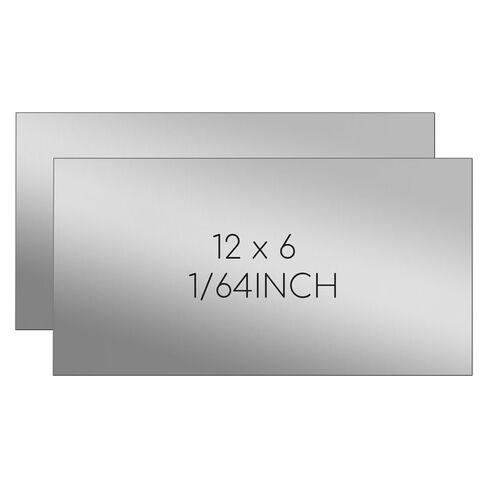 2 Pcs 304 Stainless Steel Sheet, 6" x 12" x 1/64" Stainless Steel Plates, 26 Gauge Metal Plates for Crafting, DIY，Industrial and Home Decoration Industries (152x305x0.5mm) in Kuwait