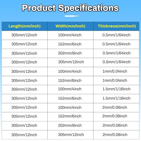 2 Pcs 304 Stainless Steel Sheet, 6" x 12" x 1/64" Stainless Steel Plates, 26 Gauge Metal Plates for Crafting, DIY，Industrial and Home Decoration Industries (152x305x0.5mm) in Kuwait