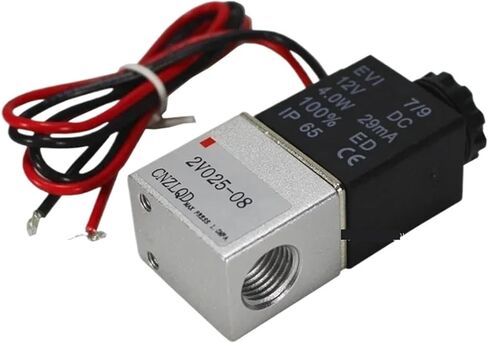 صمام الملف اللولبي النحاسي المغلق عادة 1/4 "1/8" DC 12V 24V 110V 220V 2 صمامات هوائية تعمل بشكل مباشر (1/4 "، 12V_NORMALLY CLOSED) in Kuwait