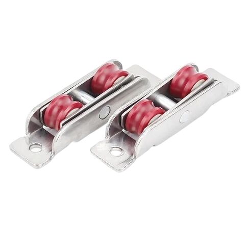 4Pcs Stainless Steel Nylon Flat Concave Double Wheel Plastic Steel Slide Doors Window Pulley U-Type Ultra-Silence Wheel(Flat Wheel) in Saudi Arabia