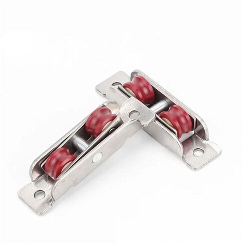 4Pcs Stainless Steel Nylon Flat Concave Double Wheel Plastic Steel Slide Doors Window Pulley U-Type Ultra-Silence Wheel(Flat Wheel) in Saudi Arabia