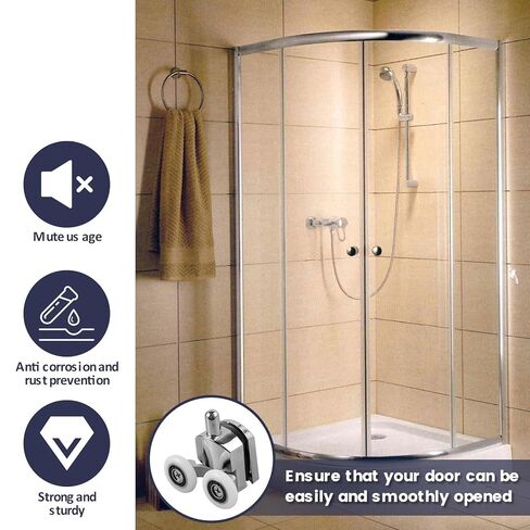 8Pcs 23mm Aluminum Alloy Top Shower Door Rollers Pulley Bathroom Sliding Glass Door Wheels Sliding Door Wheels Rollers Bathroom(16pcs) in Saudi Arabia