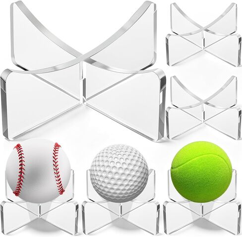 Mudder Basketball Stand 3.54x1.3 Inch Bulk, Acrylic Ball Stand for Display, Clear Holder for Football Basketball Soccer Volleyball Rugby in Kuwait