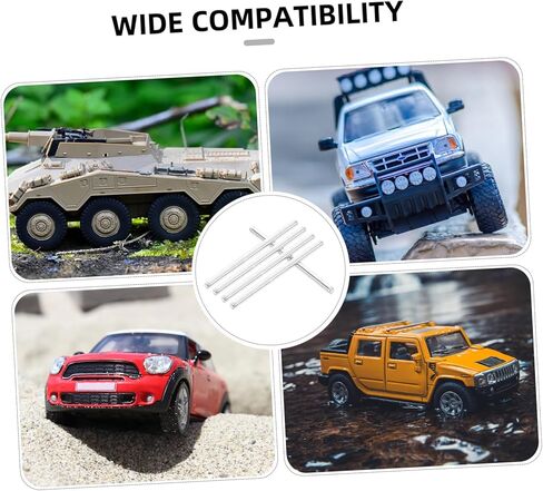 DOITOOL 50pcs Stem Toy Car Axle Replacement Parts Metal Round Shafts for DIY Rc Model Building Straight Round Rod Bars Toy Car Axle Parts in Saudi Arabia