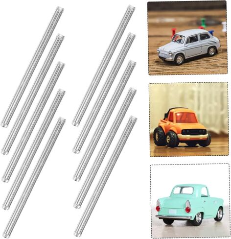 DOITOOL 50pcs Stem Toy Car Axle Replacement Parts Metal Round Shafts for DIY Rc Model Building Straight Round Rod Bars Toy Car Axle Parts in Saudi Arabia