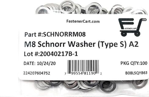 (100) M8 Stainless Steel Type S Safety Lock Washer - Schnorr Style Washer A2 in Saudi Arabia