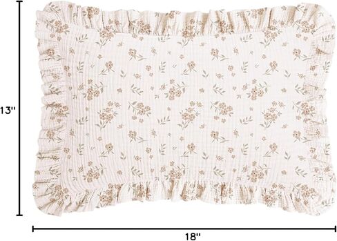 Konssy Flounce Masslin Toddler Pillowcase ، علبة وسادة صغيرة من القطن للقطن للوسادة 13x18 ، وسادة أطفال سفر تتنفس مع إغلاق المظروف (الوردي) in Saudi Arabia
