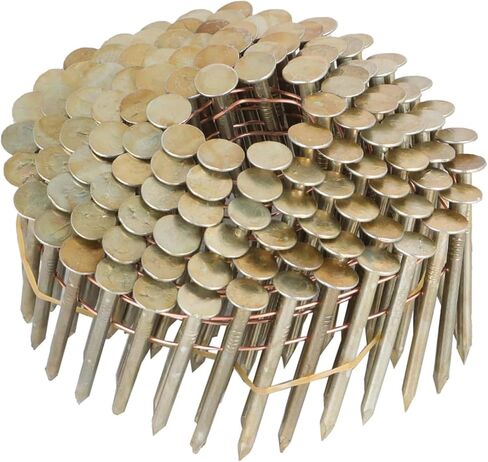 480 Count Coil Roofing Nails 1-3/4 Inch x .120-Inch for Roofing Nail Gun, 15 Degree Round Head Wire Weld Collated Roofing Nail, Smooth Shank Electro Galvanized Air Nails for Roofs in Kuwait