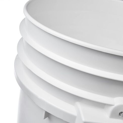 Hudson Exchange Premium 7 Gallon Bucket, HDPE (4 Pack - Flat Lid Included, White) in Saudi Arabia