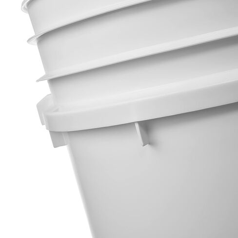 Hudson Exchange Premium 7 Gallon Bucket, HDPE (4 Pack - Flat Lid Included, White) in Saudi Arabia