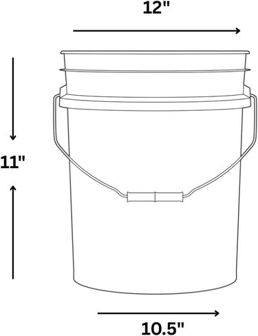 سطل دلو برتقالي من الدرجة الغذائية سعة 3.5 جالون من House Naturals مع برغي أسود محكم الغلق على الغطاء (عبوة من قطعتين) خالي من مادة BPA، مصنوع في الولايات المتحدة الأمريكية in Kuwait