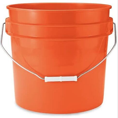 سطل دلو برتقالي من الدرجة الغذائية سعة 3.5 جالون من House Naturals مع برغي أسود محكم الغلق على الغطاء (عبوة من قطعتين) خالي من مادة BPA، مصنوع في الولايات المتحدة الأمريكية in Kuwait