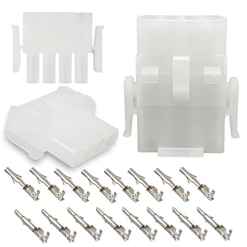 موصلات سلكية ذات 4 دبابيس - مجموعتان متطابقتان - موصلات 14-20 AWG ذات 4 دبابيس - متوافقة مع مجموعات موصلات موليكس، مجموعة موصلات سلكية مقاومة للتآكل وسهلة التركيب in Saudi Arabia