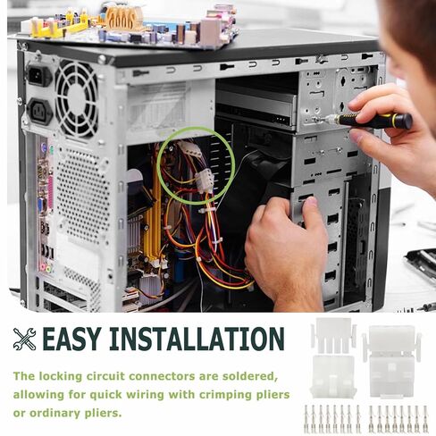 موصلات سلكية ذات 4 دبابيس - مجموعتان متطابقتان - موصلات 14-20 AWG ذات 4 دبابيس - متوافقة مع مجموعات موصلات موليكس، مجموعة موصلات سلكية مقاومة للتآكل وسهلة التركيب in Saudi Arabia