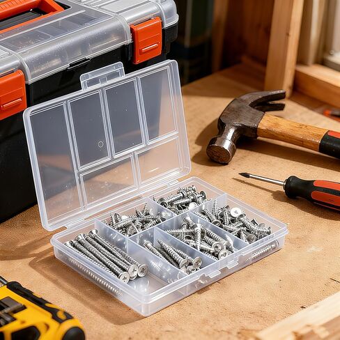 مجموعة متنوعة من البراغي الخشبية مكونة من 150 قطعة، مجموعة براغي متنوعة عالية الصلابة مكونة من 6 أحجام، محرك فيليبس، براغي طويلة وصغيرة ذاتية اللصق للخشب (2 بوصة، 1-1/2 بوصة، 1-1/4 بوصة، 1 بوصة، 3/4 بوصة، 1/2 بوصة) in Kuwait