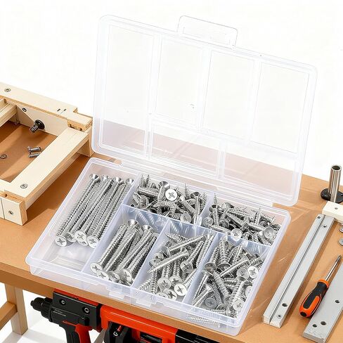 مجموعة متنوعة من البراغي الخشبية مكونة من 150 قطعة، مجموعة براغي متنوعة عالية الصلابة مكونة من 6 أحجام، محرك فيليبس، براغي طويلة وصغيرة ذاتية اللصق للخشب (2 بوصة، 1-1/2 بوصة، 1-1/4 بوصة، 1 بوصة، 3/4 بوصة، 1/2 بوصة) in Kuwait