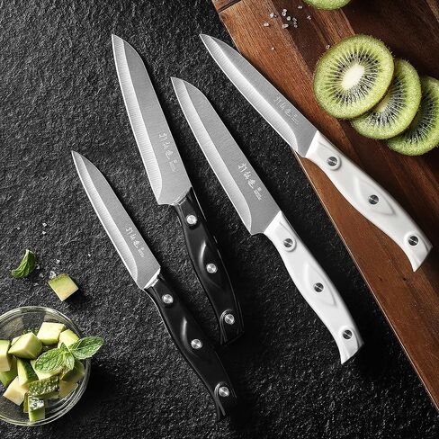 4PCS Paring Knife - 4/4.5 inch Fruit and Vegetable Paring Knives - Ultra Sharp Kitchen Knife - Peeling Knives - German Stainless Steel-ABS Handle in Saudi Arabia