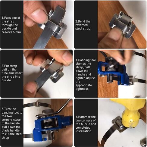 BAUSATZ Packaging Strapping Kit - Stainless Steel Banding Coil (3/4" x 100ft x 0.03") & Ear-Lokt Buckles (100pcs) - Silver - Industrial, Construction, Outdoor in Kuwait