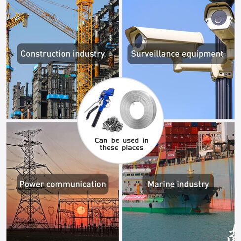 BAUSATZ Packaging Strapping Kit - Stainless Steel Banding Coil (3/4" x 100ft x 0.03") & Ear-Lokt Buckles (100pcs) - Silver - Industrial, Construction, Outdoor in Kuwait