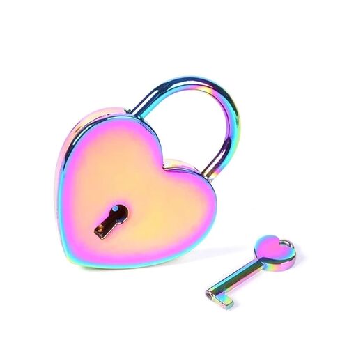 Colorful Heart Shaped Padlock Lover Lock for Women Hand Bags Backpack Jewelry Box Necklace DIY Rarelock MMS510X 1Pcs(30 x 39mm) in Saudi Arabia