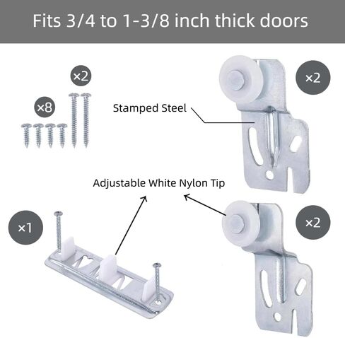 مجموعة بكرات الباب المنزلق الهادئ، مجموعة أدوات ومسارات للباب المنزلق المعلق من أعلى، مجموعة استبدال إصلاح باب خزانة الملابس مكونة من 5 قطع in Kuwait